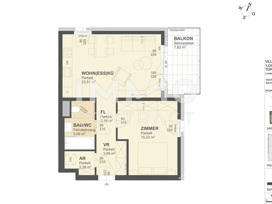 KREMSER WOHNDOMIZIL 2Zi- 53qm - Balkonwohnung, Lift, Tiefgarage, in beliebter Grünruhelage