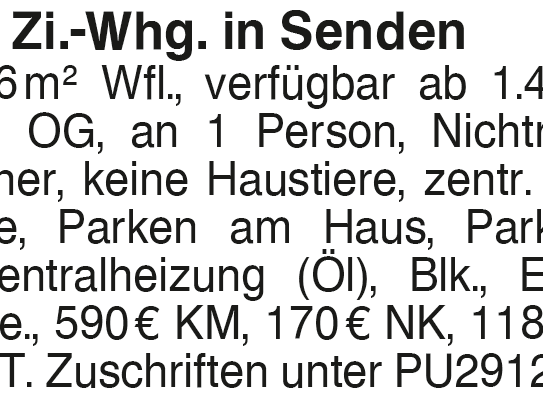 2,5 Zi.-Whg. in Senden