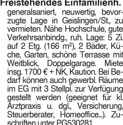 Freistehendes Einfamilienhaus