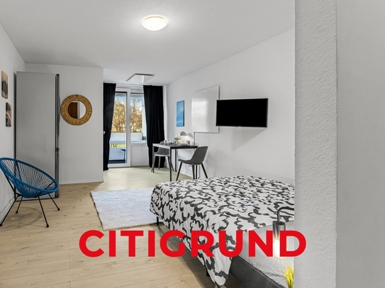 Oberföhring - Modernisiertes, voll möbliertes Apartment mit Loggia & Blick in den grünen Innenhof