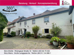 2 Häuser in Wiesbaden-Heßloch mit Nebenhaus, Hof, große Scheune und kleinem Garten