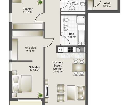 Neubau Mosbach Wohnung 3,5 Zimmer