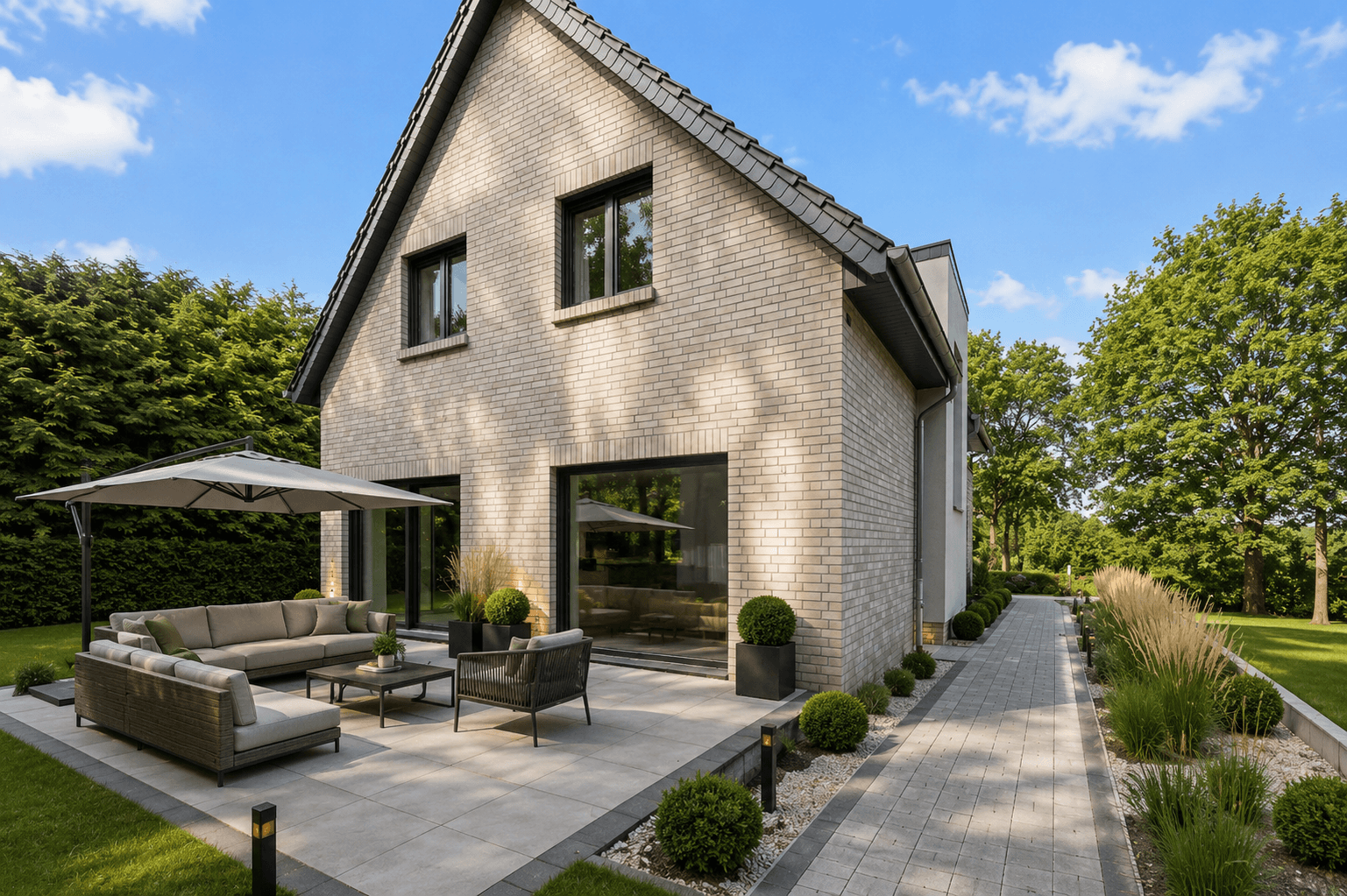 Modernes Familienhaus mit Doppelgarage und Blick ins Grüne - Foto 3
