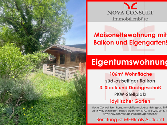 Maisonette mit Balkon und Eigengarten!