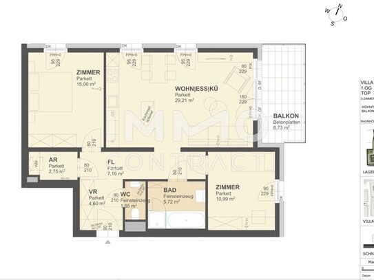 KREMSER WOHNDOMIZIL 3Zi- 77qm- Balkonwohnung, Lift, Tiefgarage, in beliebter Grünruhelage