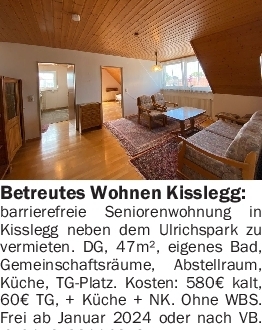 Vermietung 1-2 Zimmer-Wohnungen