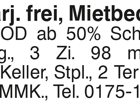 Öhr. barj.frei Mietbed.