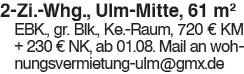 2-Zi.-Whg., Ulm-Mitte, 61 m2