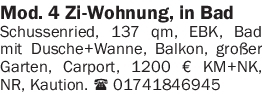 Vermietung 4-5 Zimmer-Wohnungen