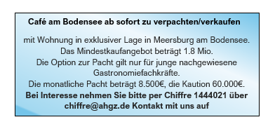 Café am Bodensee ab sofort zu verpachten/verkaufen