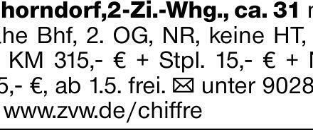 Schorndorf,2-Zi.-Whg., ca. 31 m², Nähe Bhf, 2. OG, NR, keine HT, Bj. 71,...