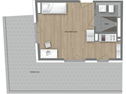 Sagenhaftes Dachterrassen-Apartment in Schwabing-Freimann: NUR für Studenten und Auszubildende!