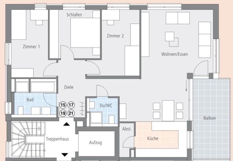 Gemütliche 4,5-Zimmer-Wohnung mit hellem Balkon und 1 Tiefgaragenstellplatz in Sindelfingen - Foto 2