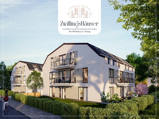 Apartment in München mit Balkon und Blick ins Grüne - NEUBAU - ZwillingsHäuser - Erstbezug!