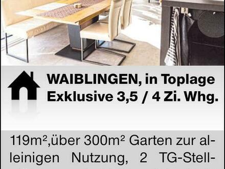 WAIBLINGEN, in Toplage Exklusive 3,5 / 4 Zi. Whg.119m²,über 300m² Garten...