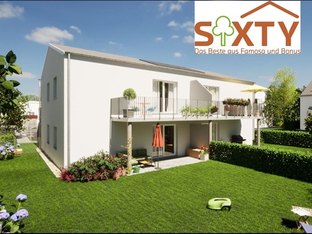 Gartenwohnung im Niedrigenergiehaus mit 3 Zimmern, Solar/Wärmepumpe, Terrasse, Garten und 2 Parkplätze
