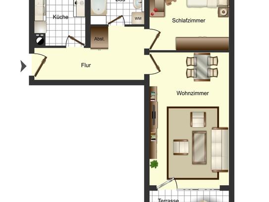 2-Zimmer-EG-Wohnung mit Terrasse