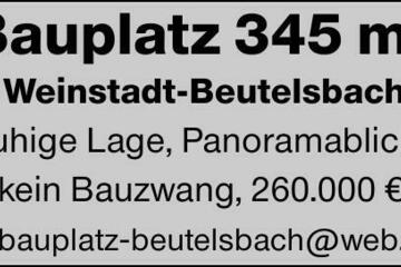 Bauplatz 345 m² Weinstadt-Beutelsbachruhige Lage, Panoramablick,kein Bauzwang,...