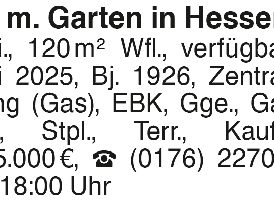 Einfamilienhaus mit Garten in Hessental