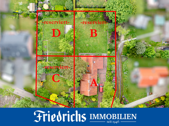 Vier attraktive Grundstücke zur Bebauung mit je einem Einfamilienhaus in Bad Zwischenahn-Ohrwege