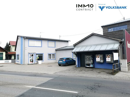 Geschäftshaus mit Trafik, Carport und Stellplätzen in Top Lage in Steyr zu kaufen.