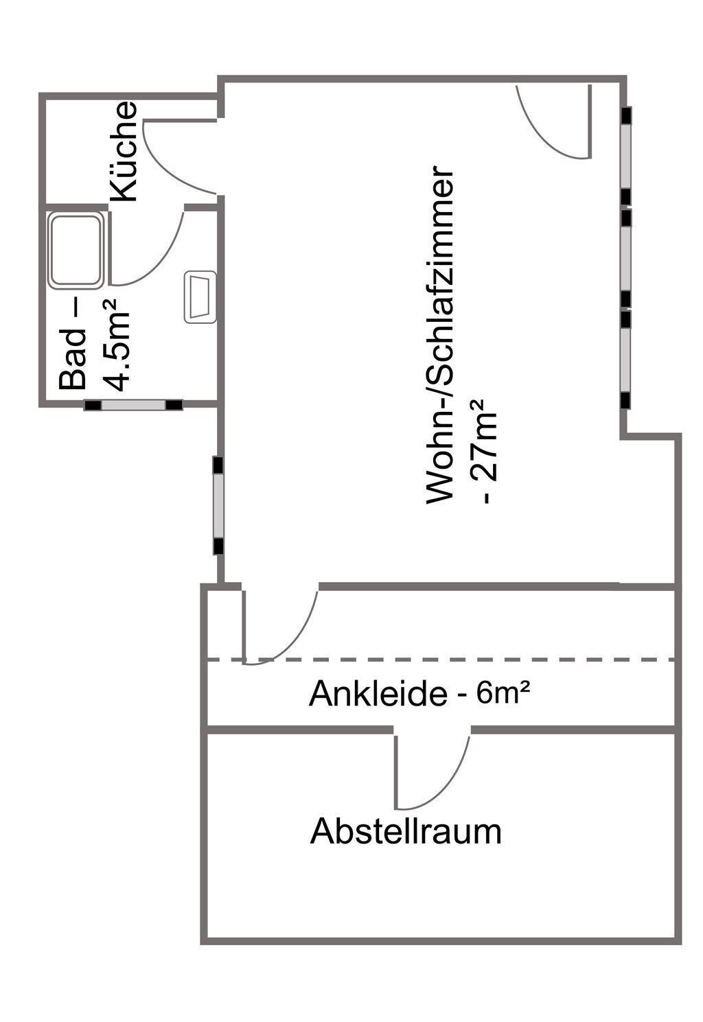 MÖBLIERTES SINGLE-APARTMENT IN RUHIGER LAGE VON REUTTI – 89233 Neu-Ulm, 89233 Neu-Ulm – Vorschaubild 12
