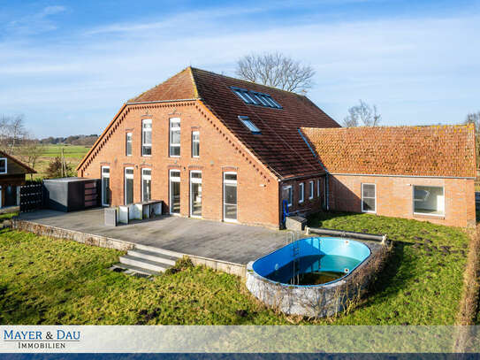 Jaderberg: Leben mit Pferden in Küstennähe im sanierten Landhaus mit gesunder Nordseeluft, Obj. 7452