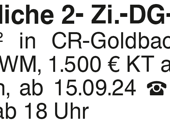 emütliche 2- Zi.-DG-Whg.,