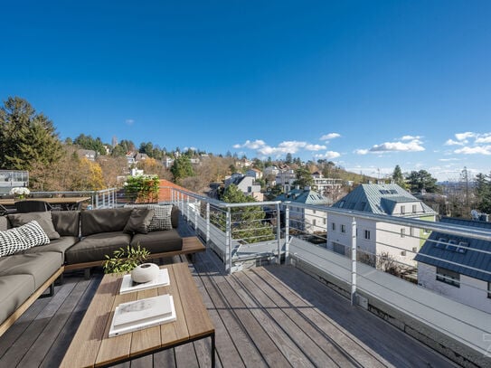 Dachterrassentraum im Grünen mit Blick über Wien| 4 Zimmer mit großzügigen Außenflächen