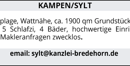 KAMPEN/SYLT Einzelhaus von Privat