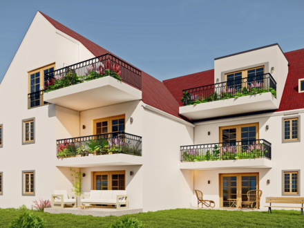 Neubau: Hochwertige 2-Zimmer-Wohnung im Erdgeschoss mit Terrasse und Garten
