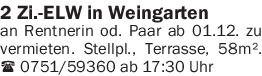 Vermietung 2-3 Zimmer-Wohnungen