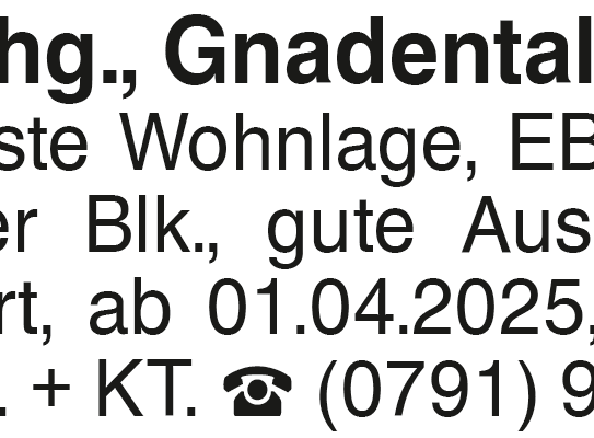 3 Zi.-Whg., Gnadental, 60m2