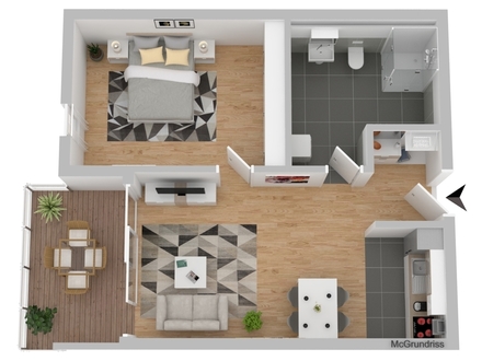 Vermietung, 2-Zimmer-Wohnung mit Gartenanteil und Terrasse