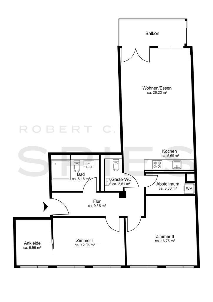 Stilvolle, gut geschnittene 3-Zimmer-Wohnung mit Balkon im Erstbezug - Photo 5