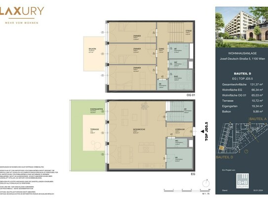 PROVISIONSFREI: Townhouse auf 2 Ebenen mit viel Freifläche - Hauptbahnhof