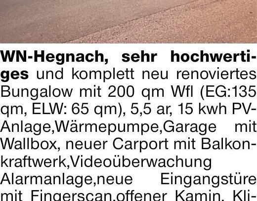 WN-Hegnach, sehr hochwertiges und komplett neu renoviertes Bungalow mit...