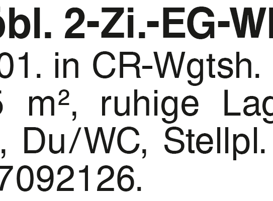 Voll möbl. 2-Zi.-EG-Whg.