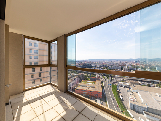 HELIO TOWER, U3-Nähe: 3-Zimmer-Traumwohnung mit Ausblick im 32. Stock inkl. Loggia, PROVISIONSFREI