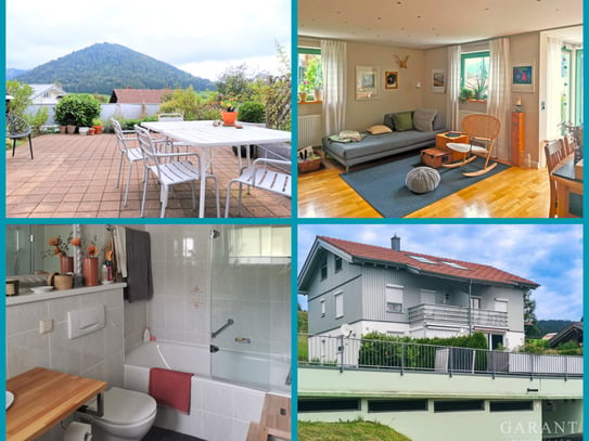 Oberstaufen-OT: Schicke 3 Zimmer-Wohnung mit XXL-Terrasse, mit Blick in die Berge und die Natur!