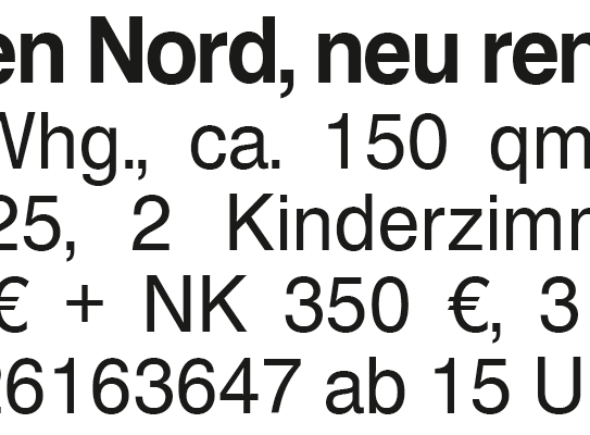 Neu renovierte 5 Zimmer Wohnung Eislingen Nord