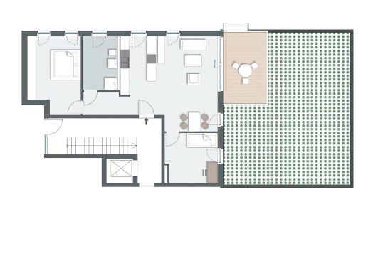 NEUBAU – helle 3-Zimmer-Wohnung mit Garten und Küche | B.2