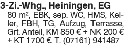 3-Zi.-Whg., Heiningen, EG