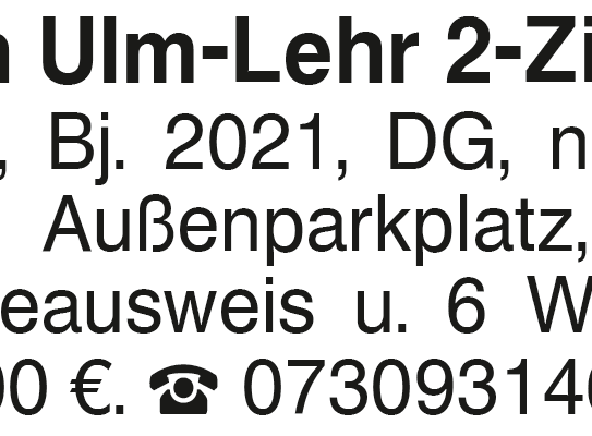 Verk. in Ulm-Lehr