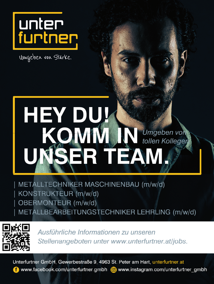 HEY DU!INUNSER TEAM.Umgeben vontollen Kollegen.HEKOMM NUmgeben Unterfurtner GmbH, Gewerbestra&szlig;e 9, 4963 St. Peter am Hart, unterfurtner.atwww.facebook.com/unterfurtner.gmbh www.instagram.com/unterfurtner_gmbh