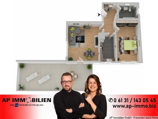 *PROVISIONSFREI F. D. Käufer* renovierte 2 Zimmer-Wohnung mit großer Dachterrasse *SONNENBERG*