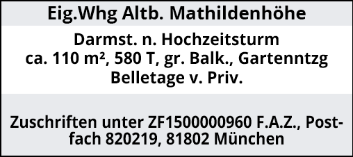 Eig.Whg Altb. Mathildenhöhe Darmst. n. Hochzeitsturm