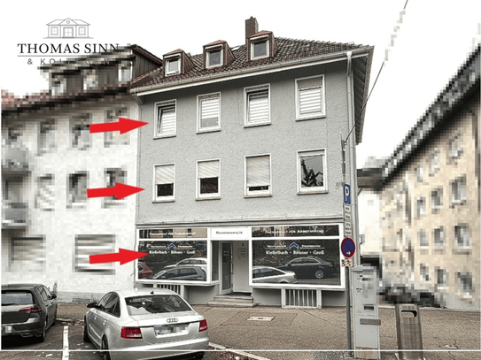 GEWERBE m²: Drei Etagen – mit Schaufenster – in guter Lage – inklusive zwei Garagenstellplätzen!