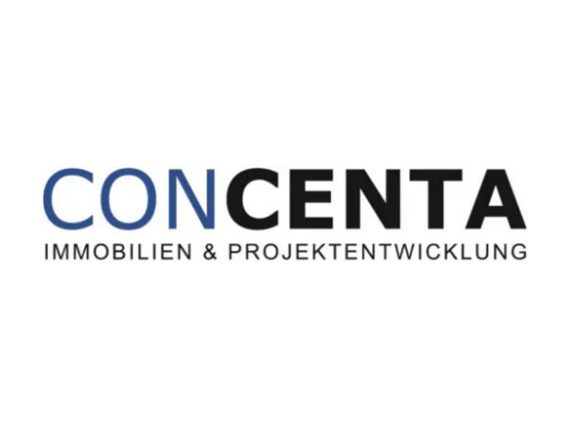 Logo von Concente in Blau und schwarz