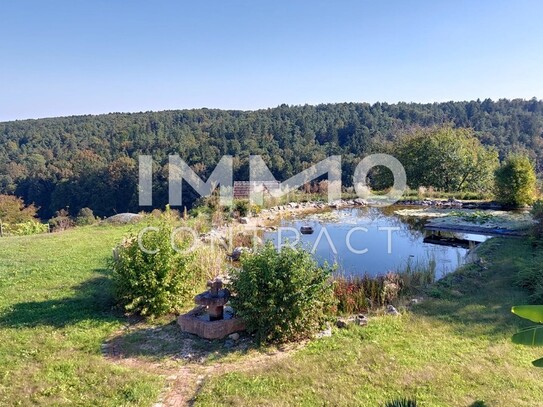 Klassischer Vierkanthof - HERRLICHE AUSSICHT - Mit Schwimmteich und idyllischer Ruhelage